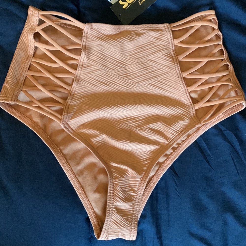 SurfStyle Brand New Bathing Suit Bottoms Champagne Color